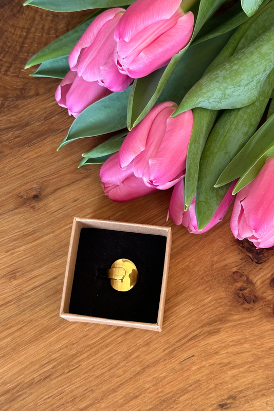 Gold 18ct Pinky Spoon Ring