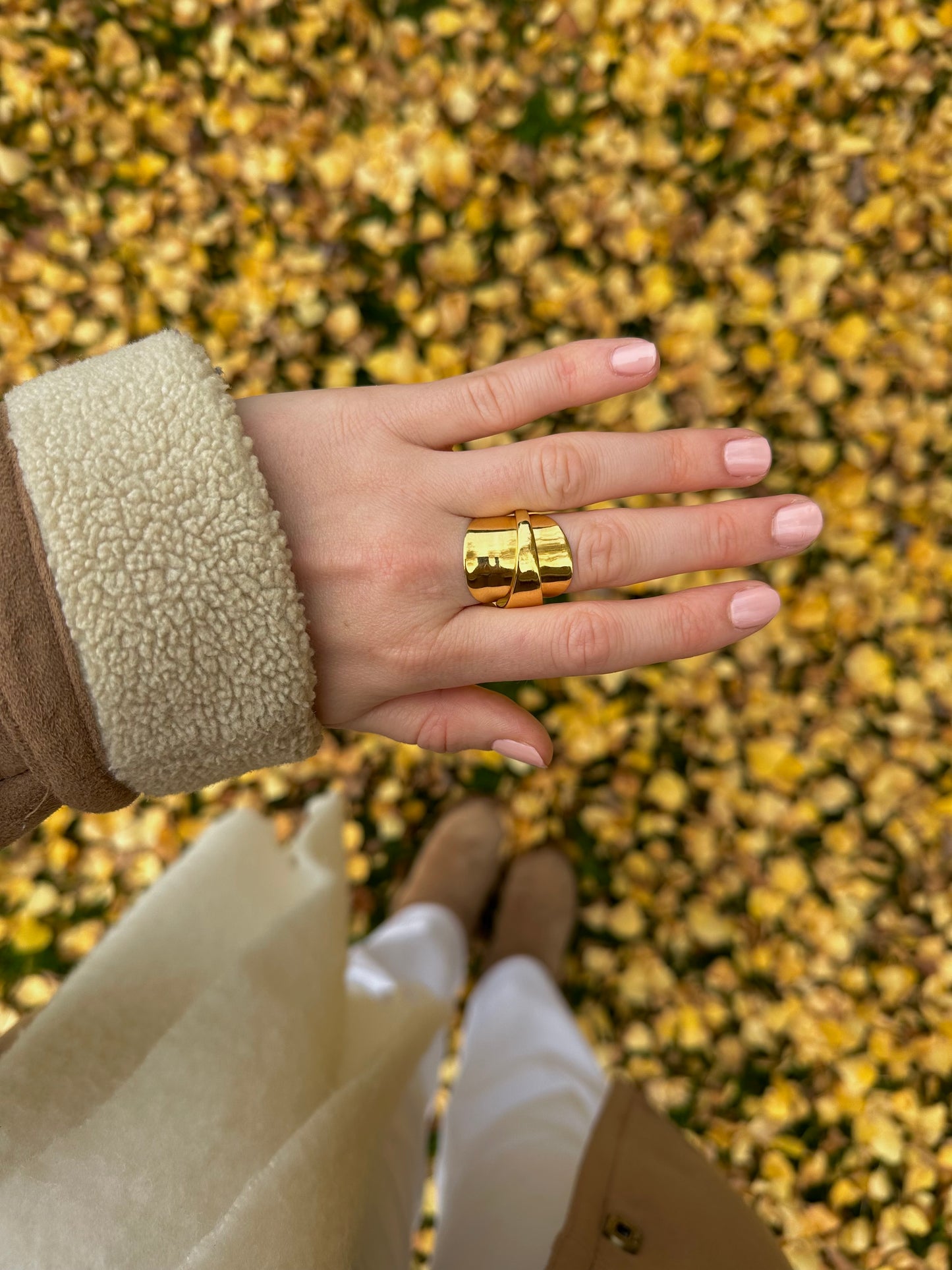 Gold spoon ring