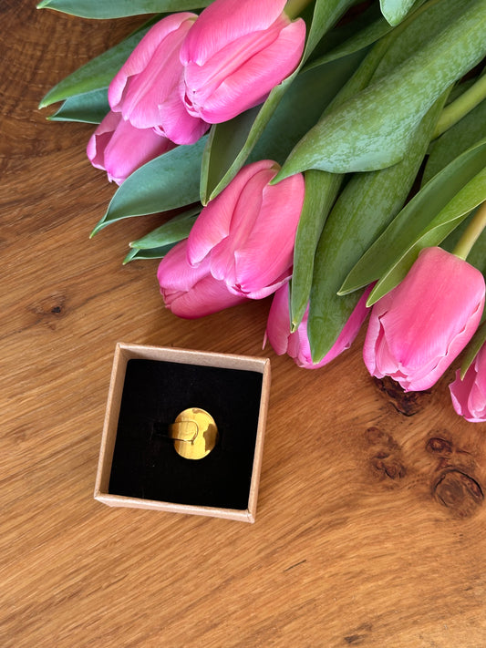 Gold 18ct Pinky Spoon Ring